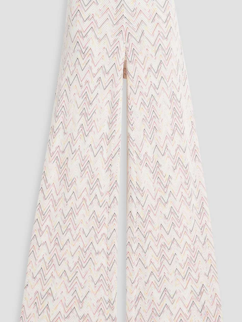 crochet-knit wool-blend wide-leg pants