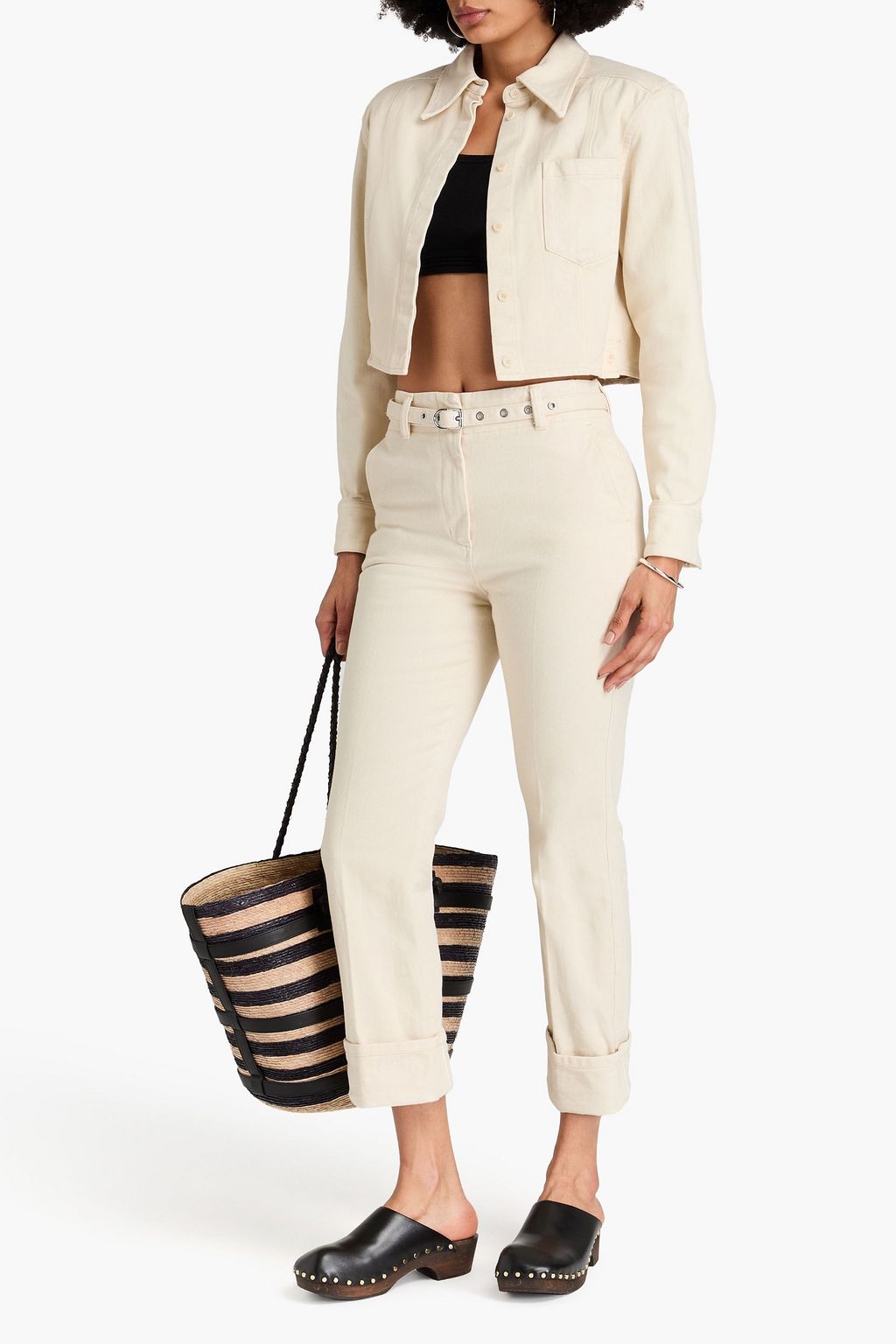 3.1 PHILLIP LIM جاكيت قصير من الدنيم