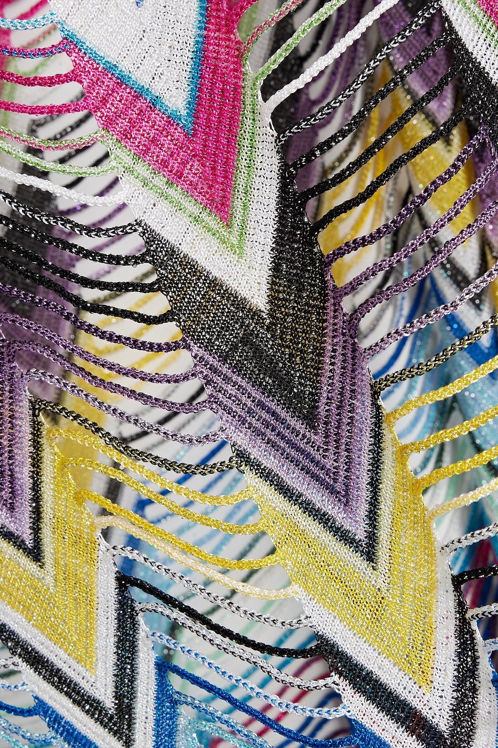 MISSONI One-shoulder metallic crochet-knit maxi dress