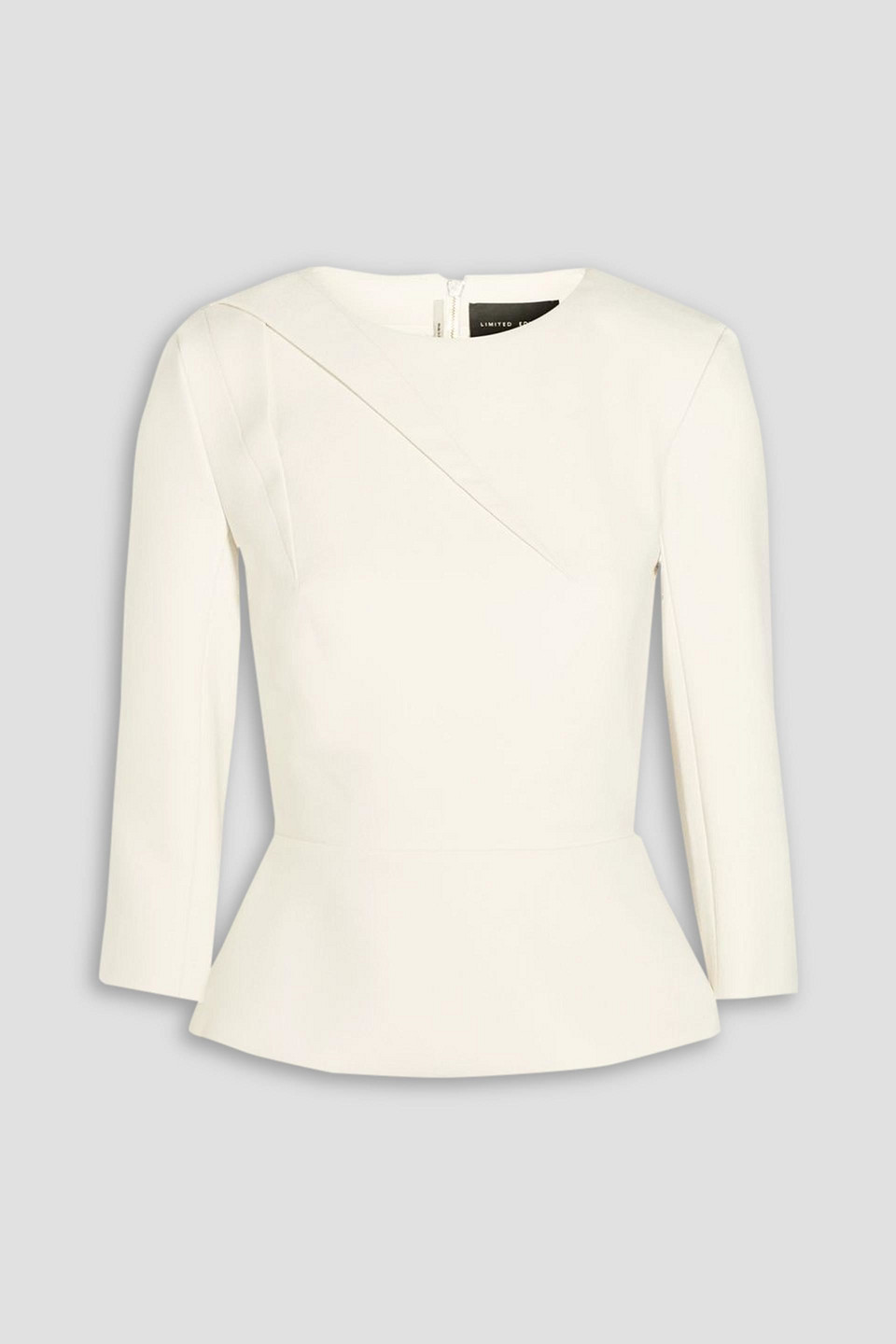 Roland Mouret Carron Fluted Crepe Top In White