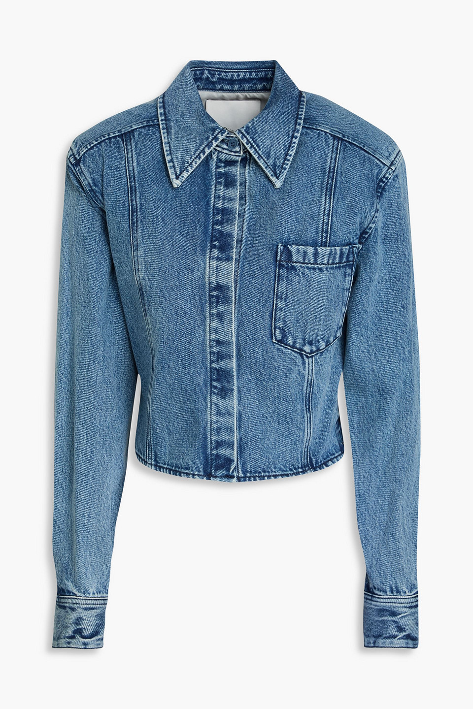 3.1 Phillip Lim Cropped Denim Jacket In Mid Denim