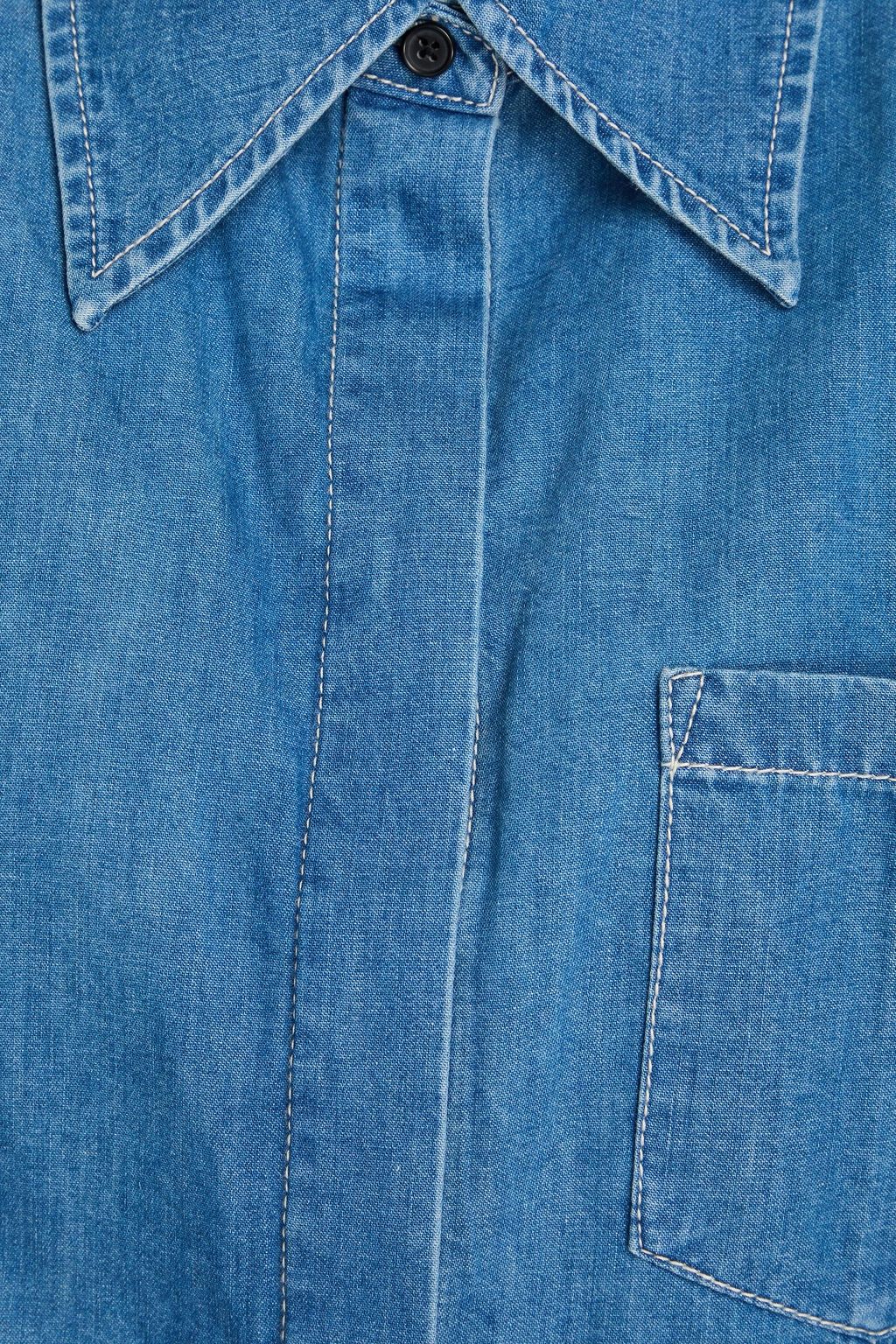 3.1 PHILLIP LIM قميص قصير من قطن شامبراي