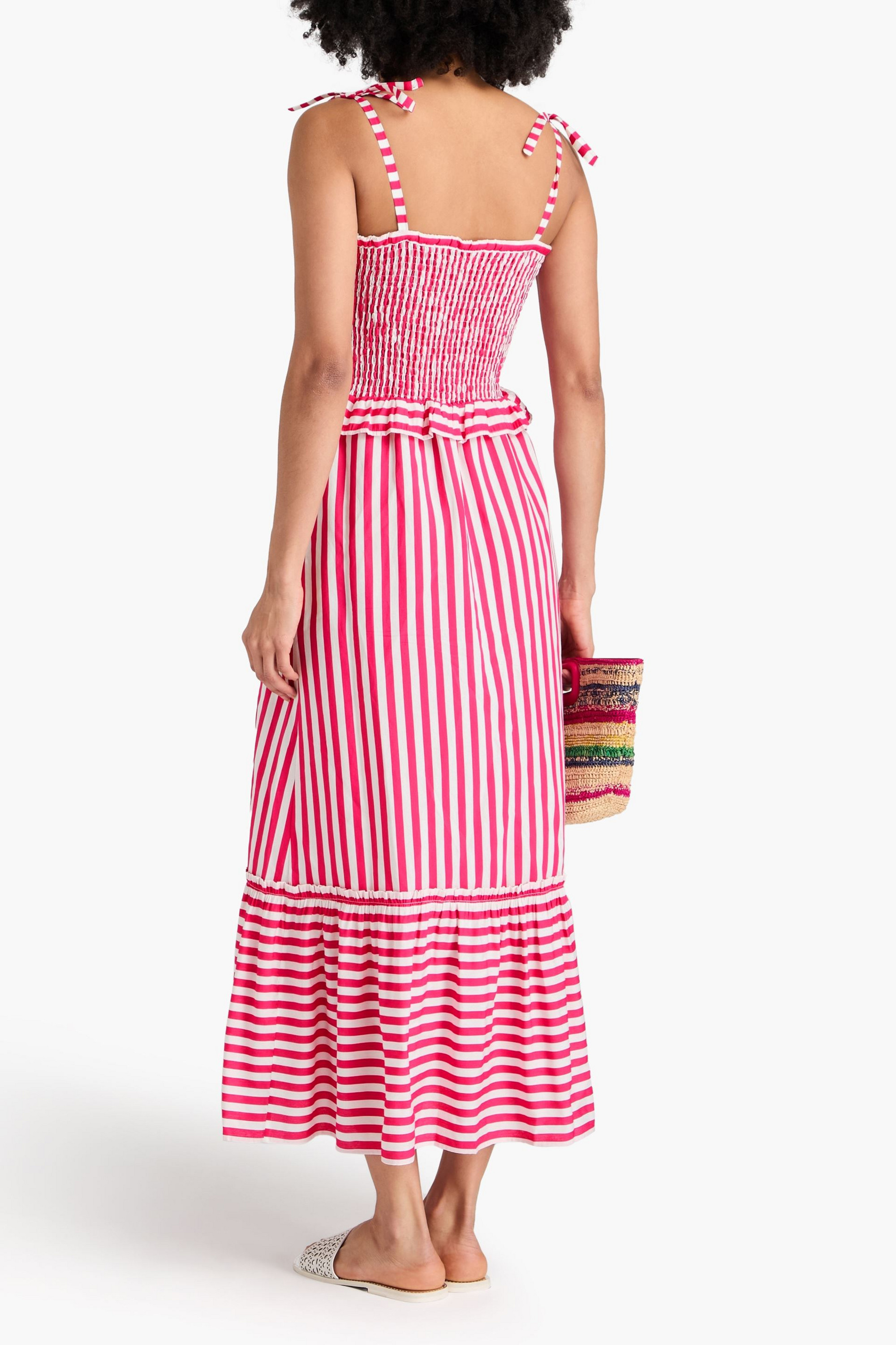 Loretta Caponi Alberica striped woven maxi dress