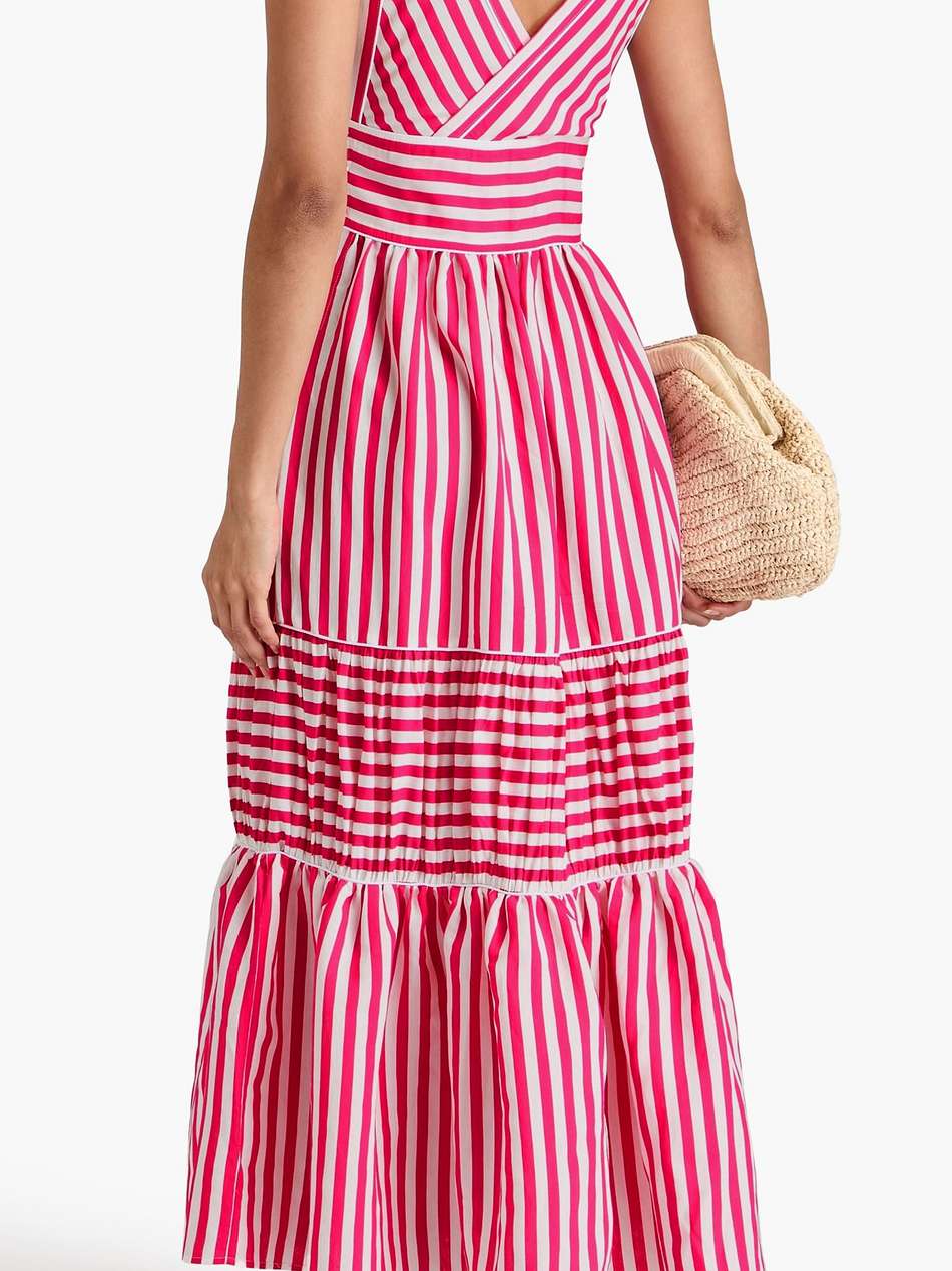 smeralda tiered striped woven midi dress