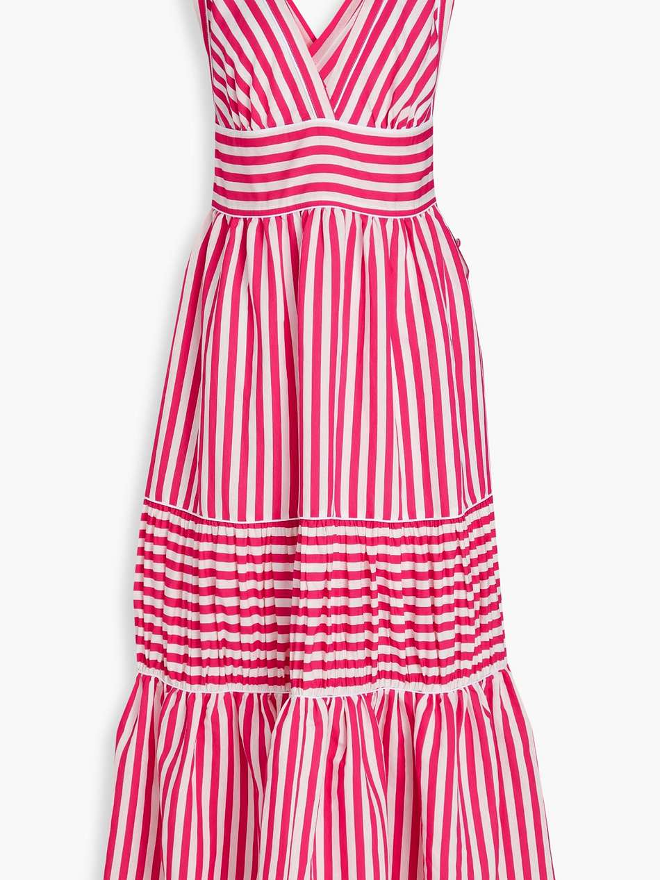 smeralda tiered striped woven midi dress