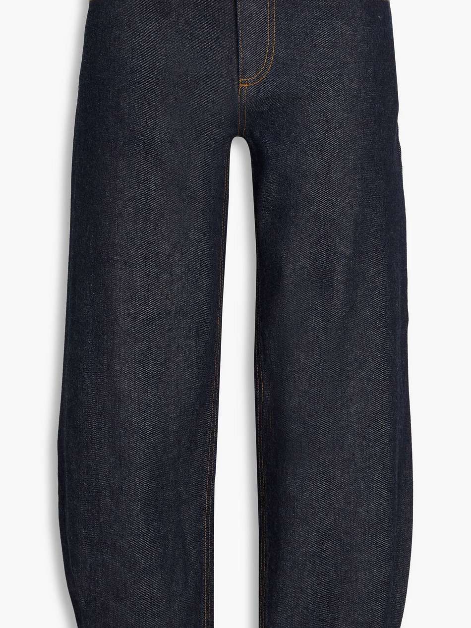 cropped high-rise barrel-leg jeans