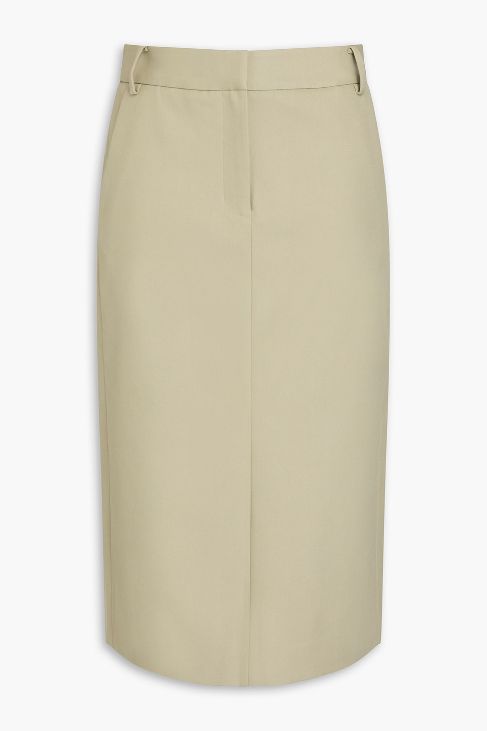 Tibi Cotton-twill Midi Skirt In Green