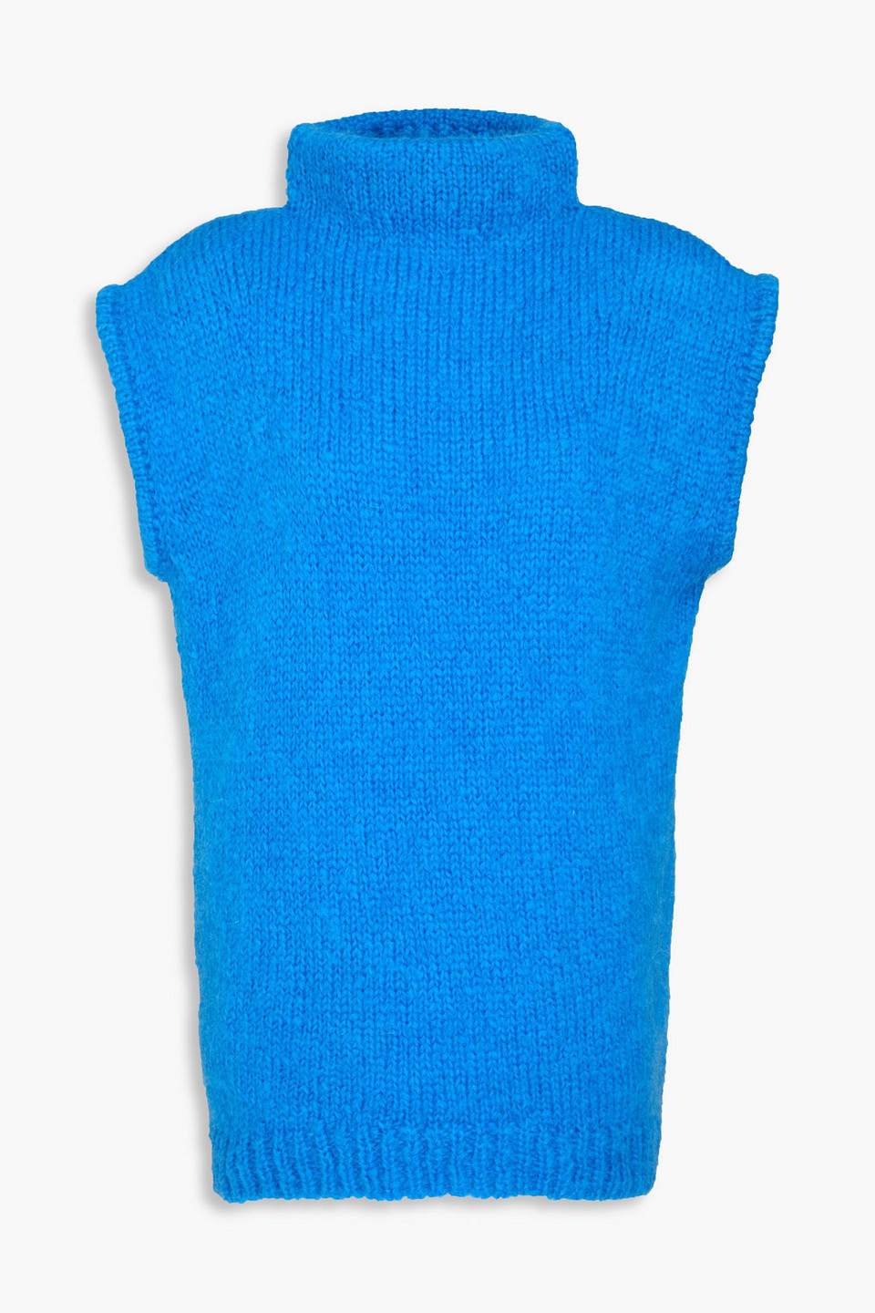 Tibi Mohair-blend Turtleneck Vest In Azure