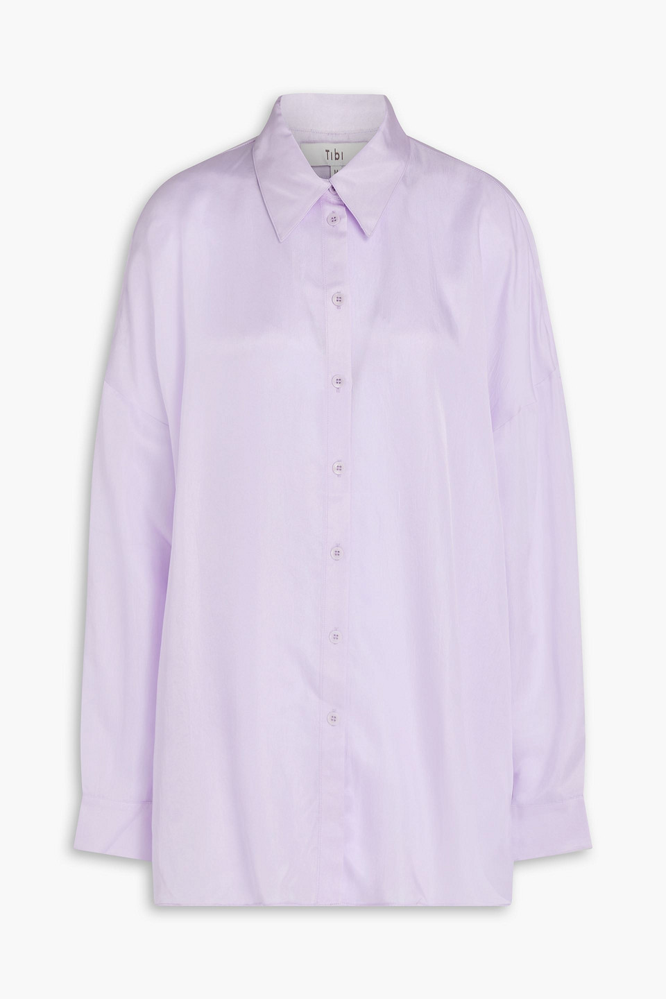 Tibi Oversized Satin-twill Shirt In Lilac