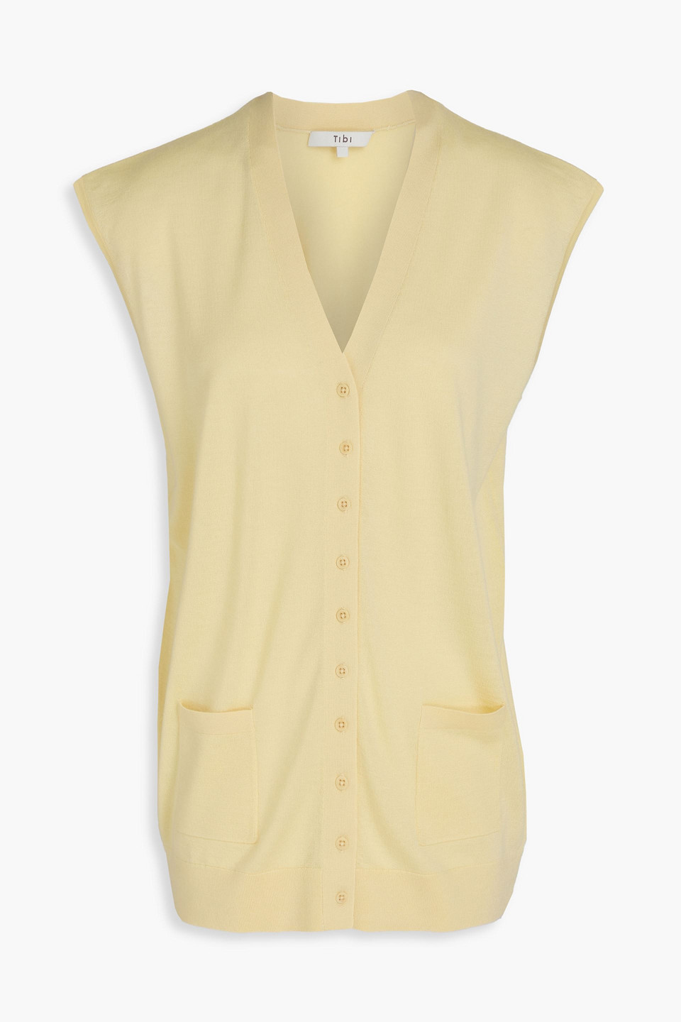 Tibi Wool, Cashmere And Silk-blend Waistcoat In Yellow