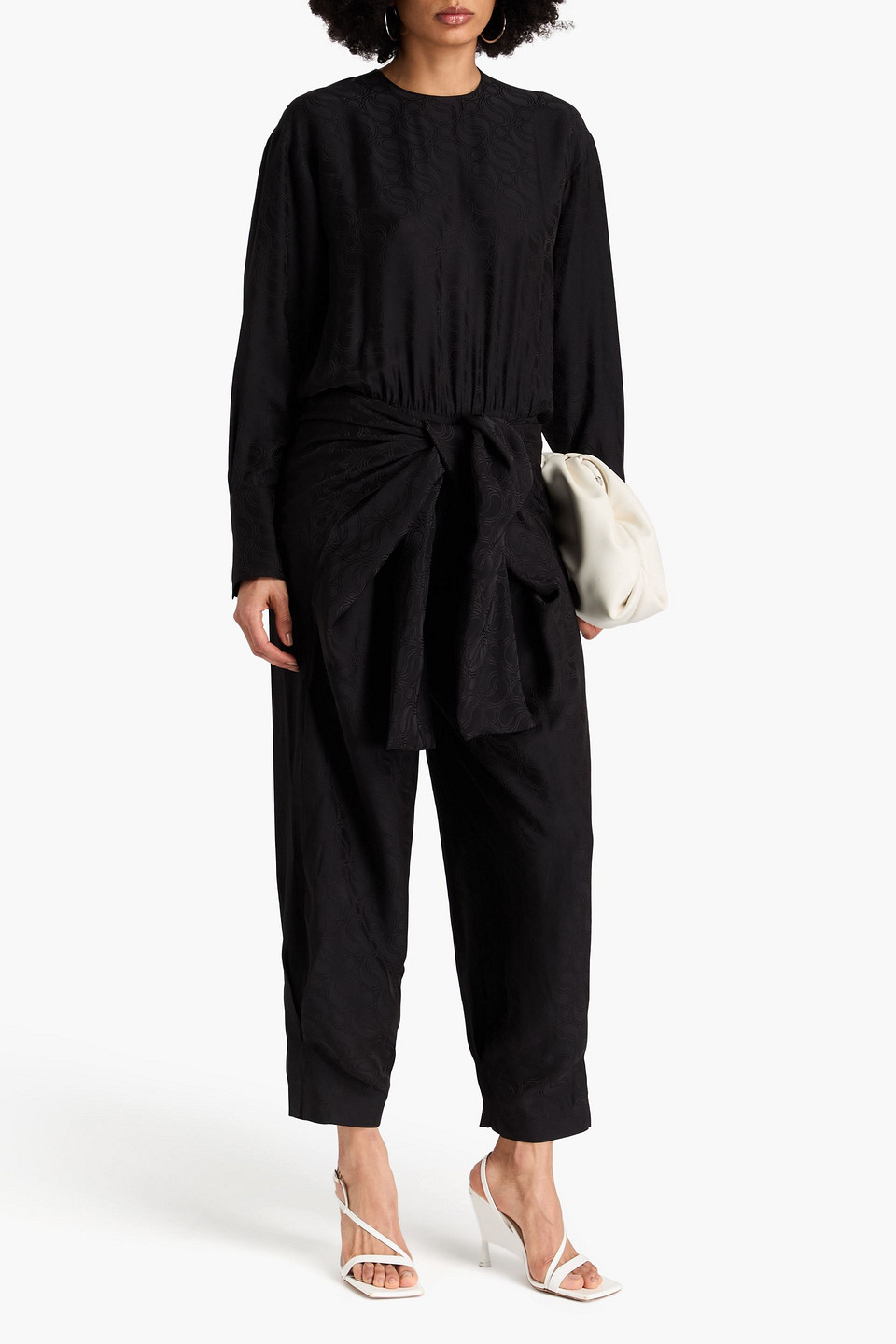  Stella Mccartney - Tie-front Jacquard Jumpsuit - Black - It 34 