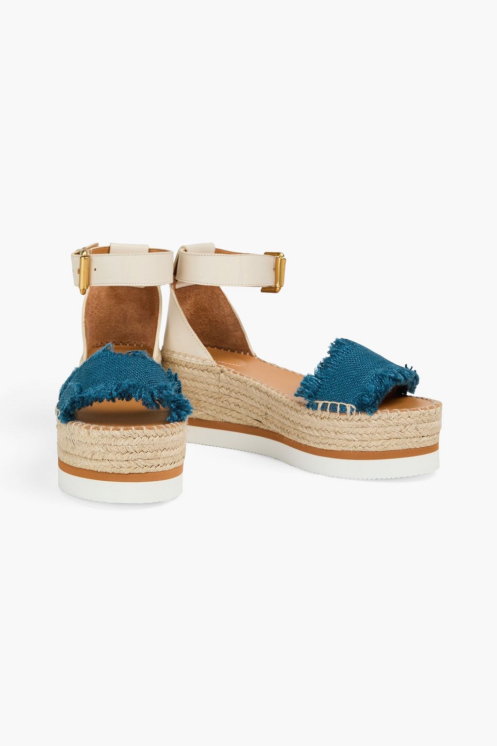 SEE BY CHLOÉ Glyn canvas and leather platform espadrille sandals