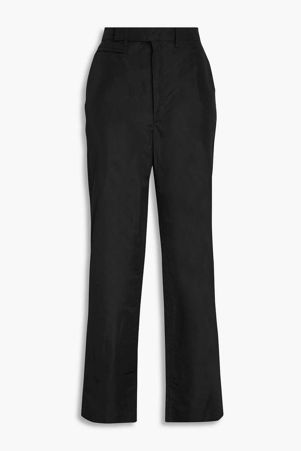 Tibi Taffeta Straight-leg Trousers In Black