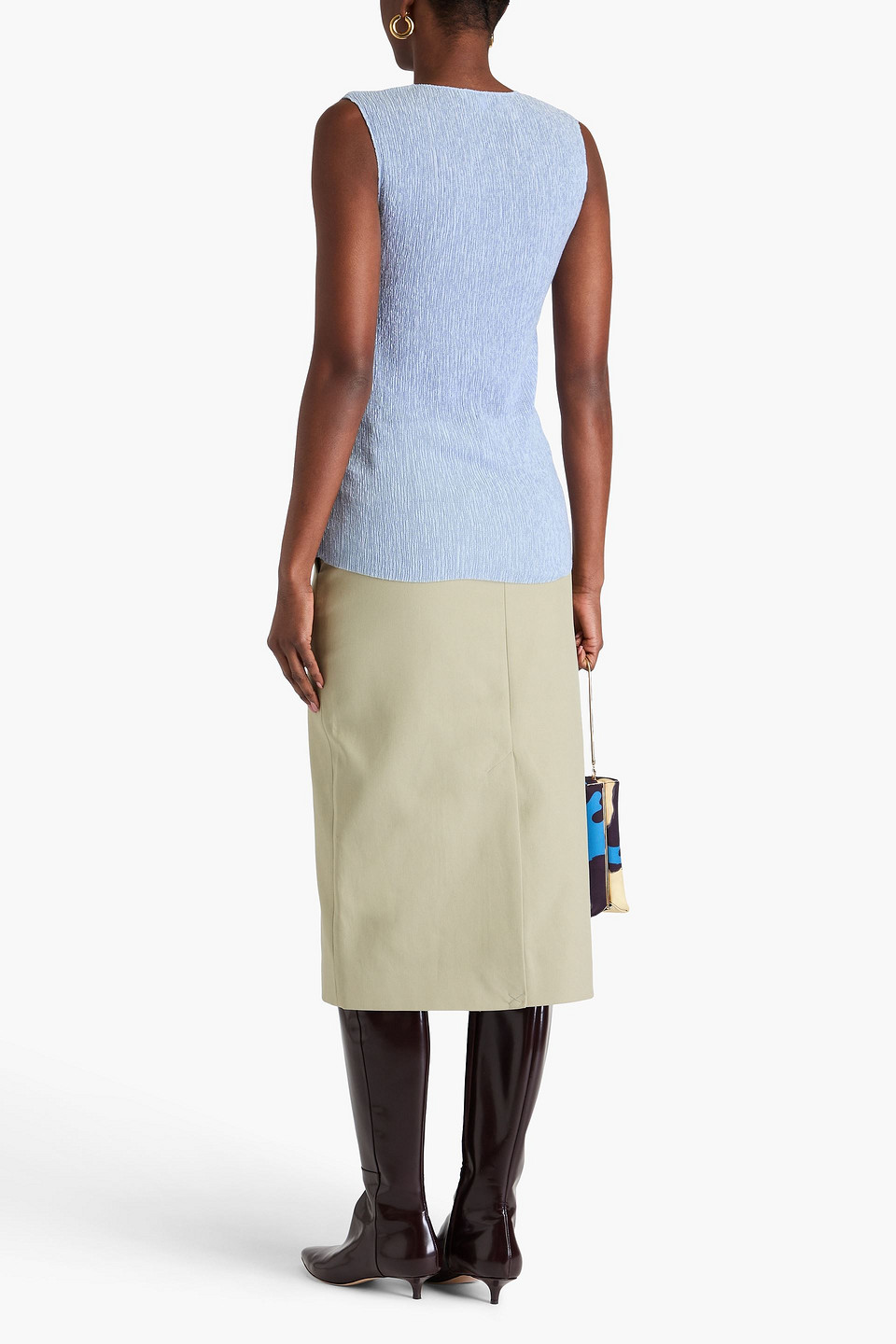  Tibi - Tanktop Aus Seersucker Aus Einer Lyocellmischung - Blau - Xxs 