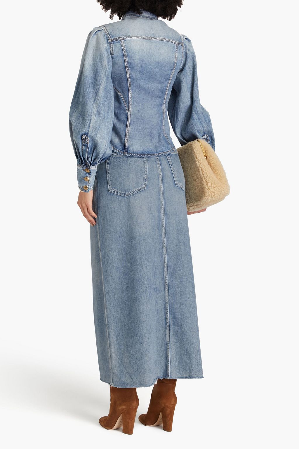 ZIMMERMANN Tie-neck denim shirt