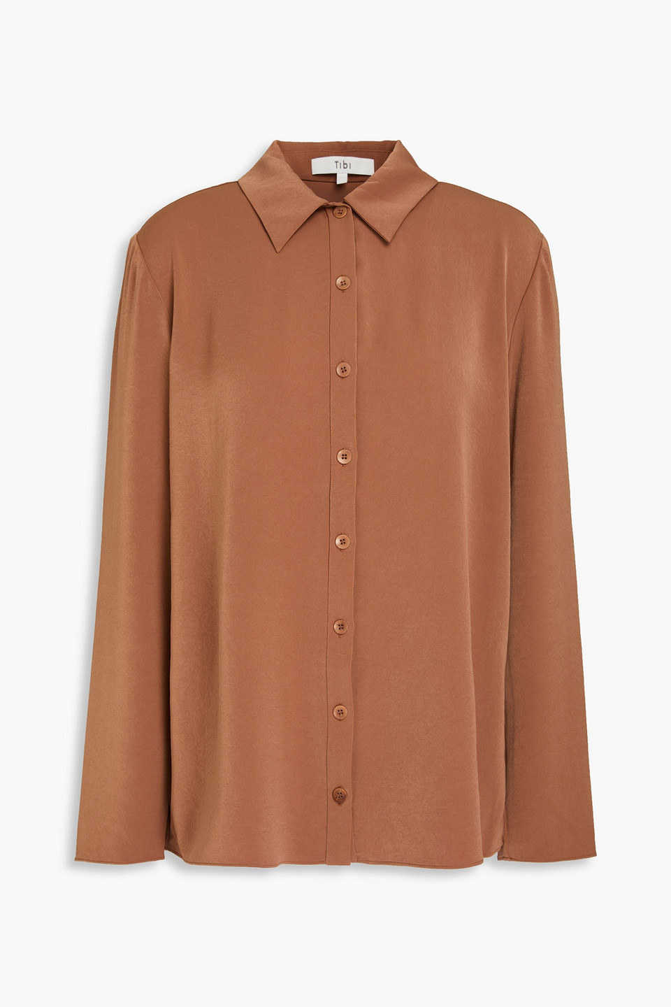 Tibi Twill Shirt In Chocolate