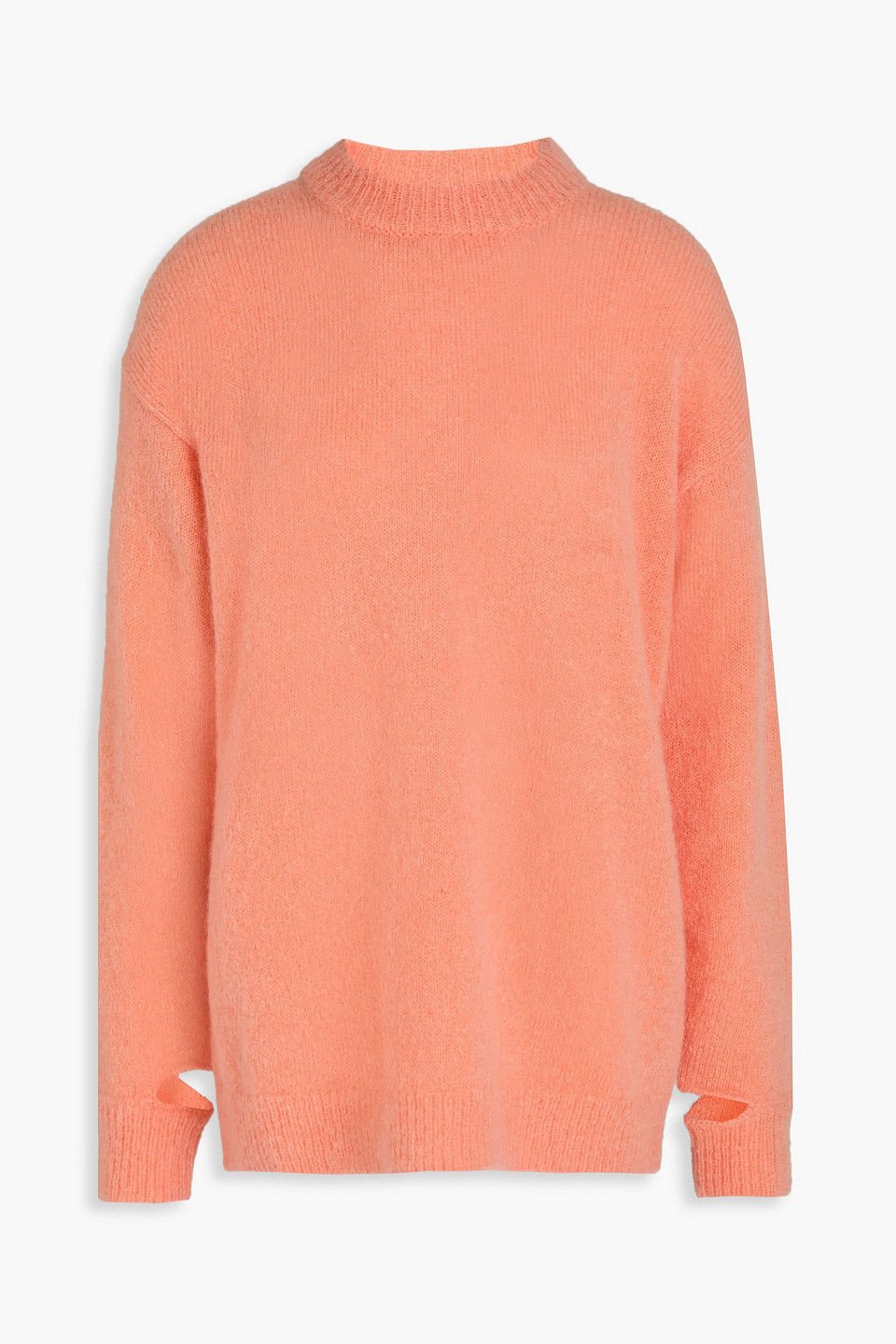 Tibi Cutout Mohair-blend Sweater In Peach