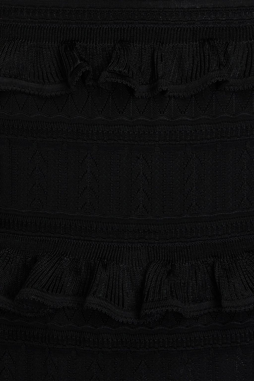 ZIMMERMANN Midikleid aus strukturiertem Strick mit Rüschen