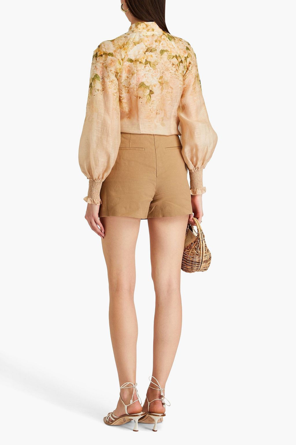 ZIMMERMANN Floral-print linen and silk-blend blouse