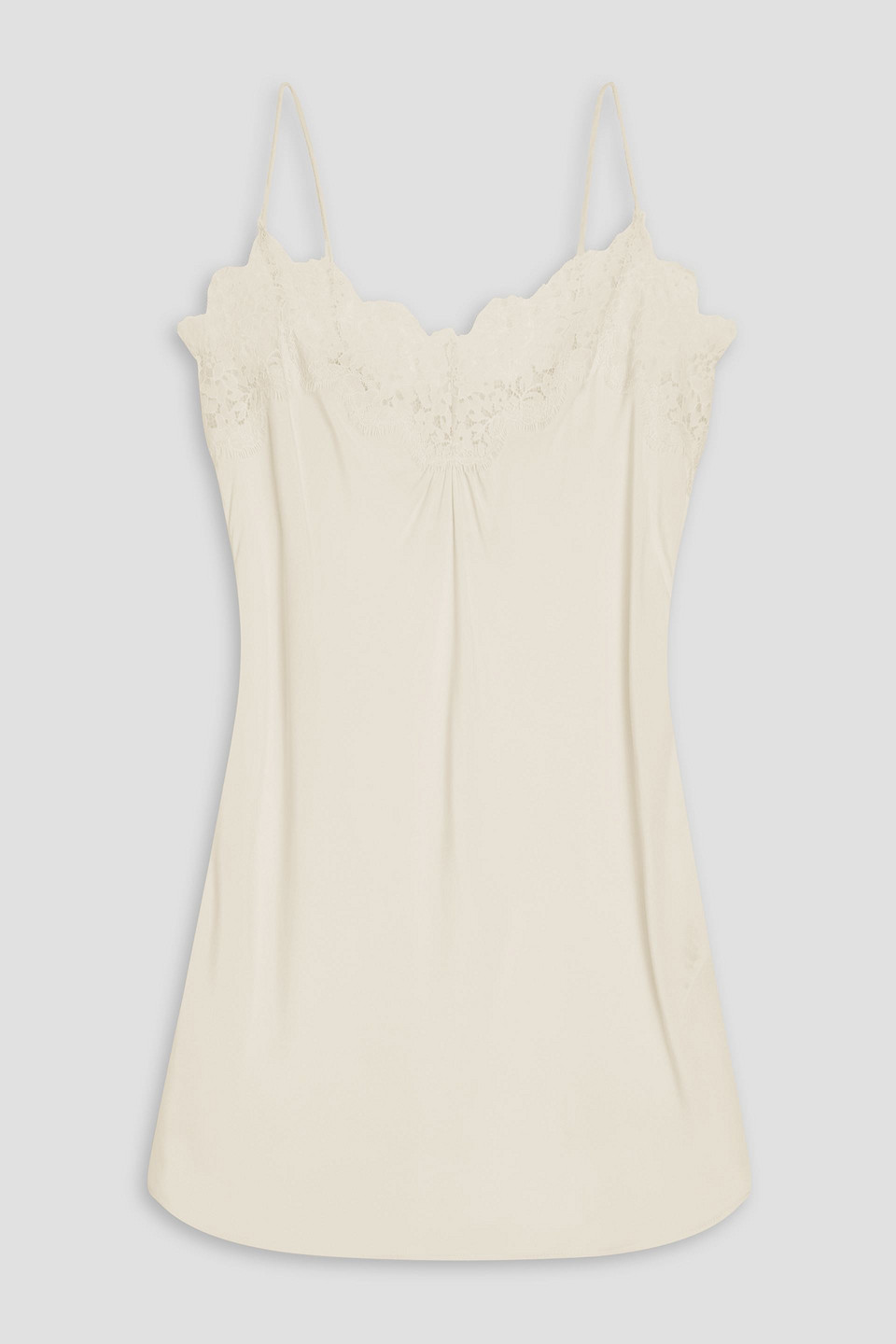 Zimmermann Lace-trimmed Crepe De Chine Camisole In Neutral