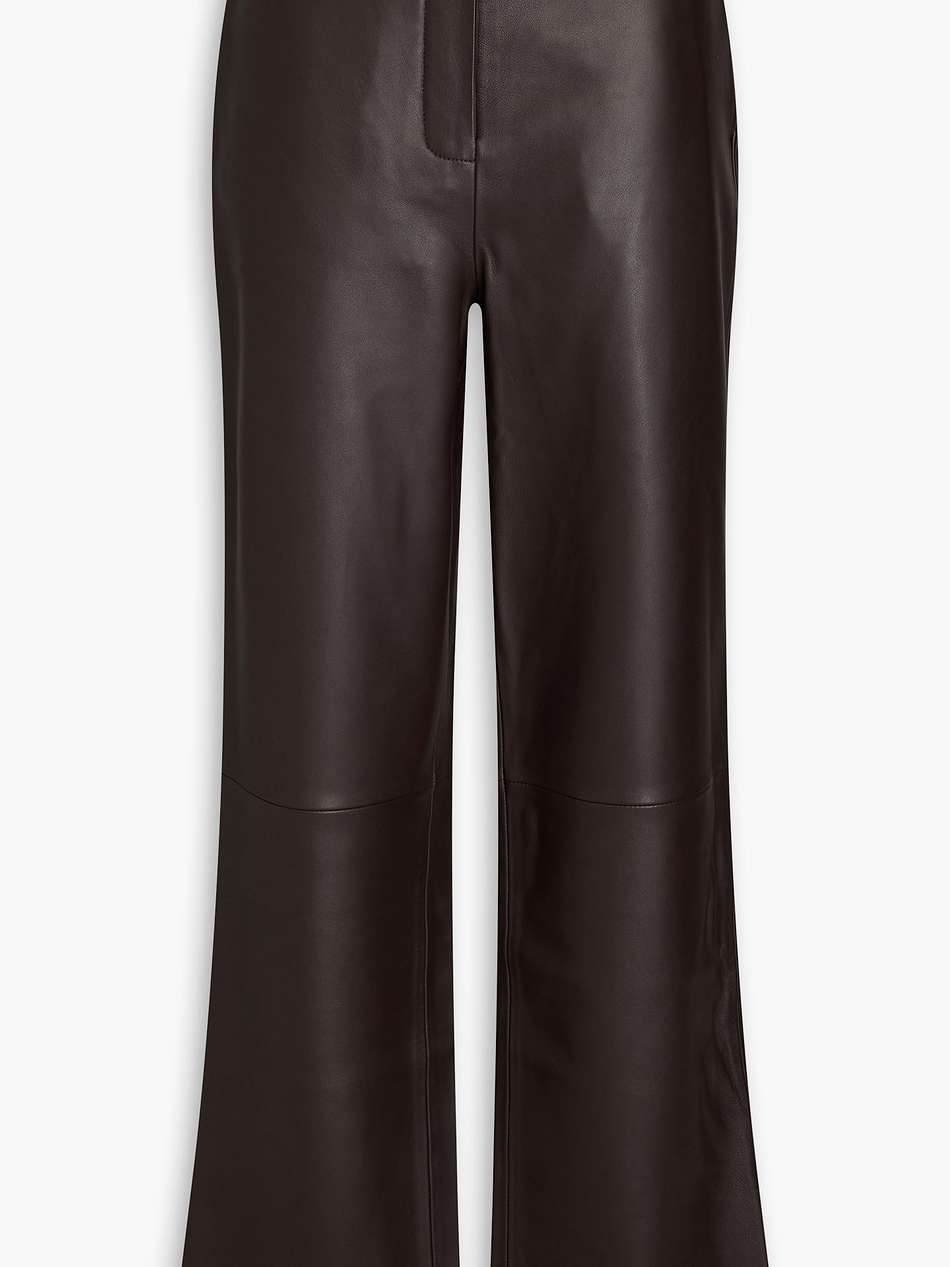 leather straight-leg pants