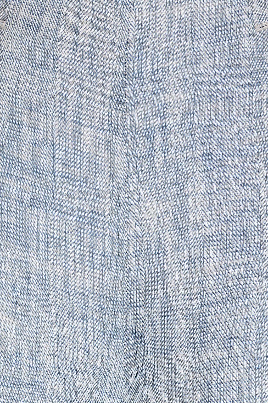 ZIMMERMANN Cotton and linen-blend chambray culottes