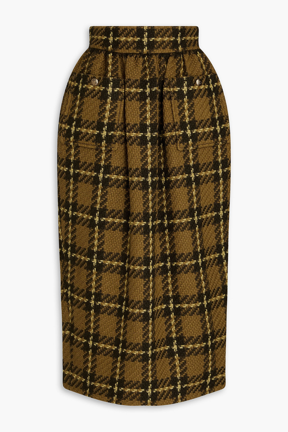 Zimmermann - Checked wool-tweed midi skirt - Green - 3