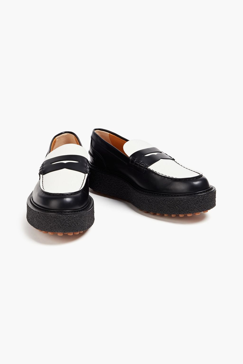 TOD'S حذاء لوفر من الجلد بلونين