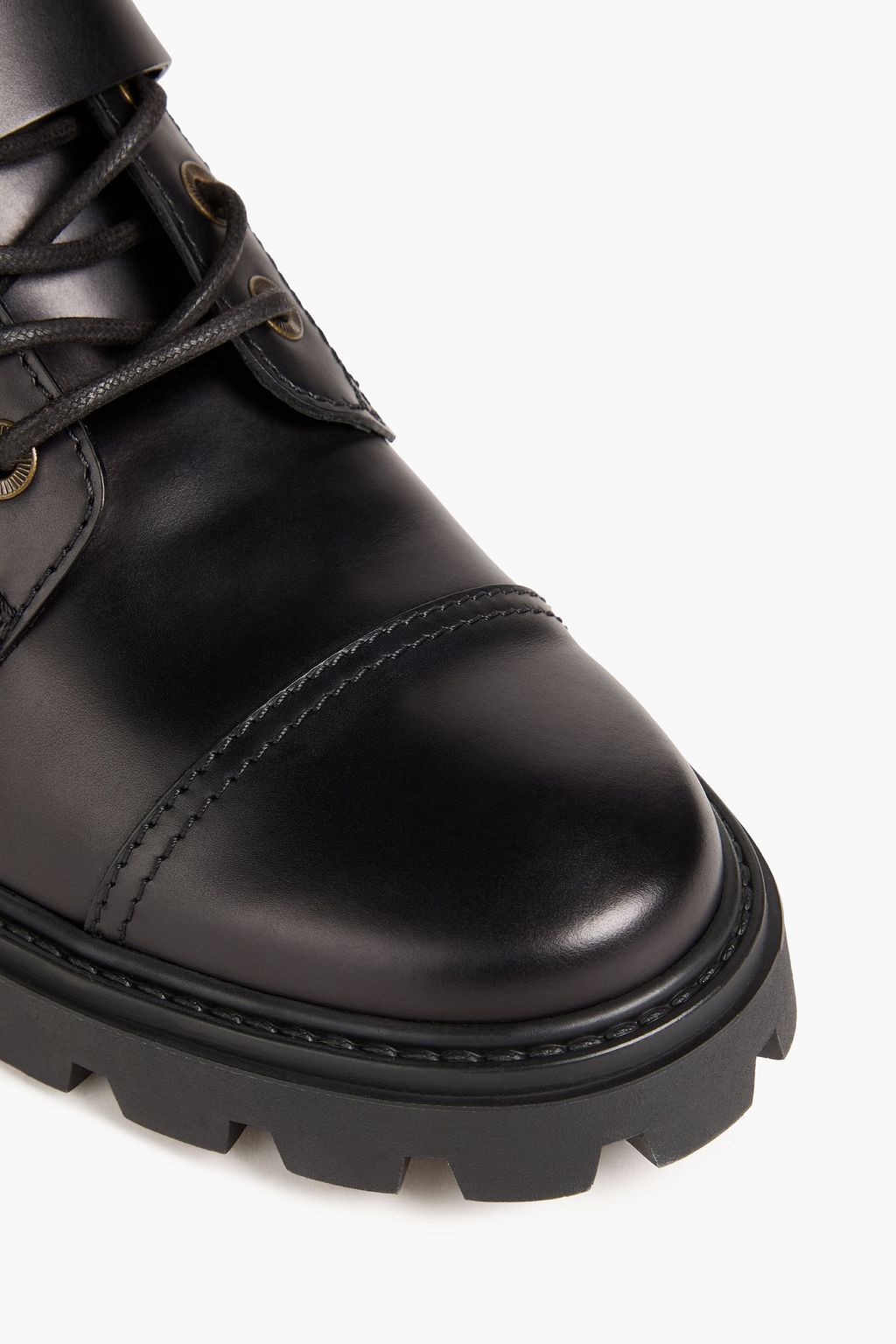 TOD'S بوت كومبات من الجلد مزوّد بإبزيم
