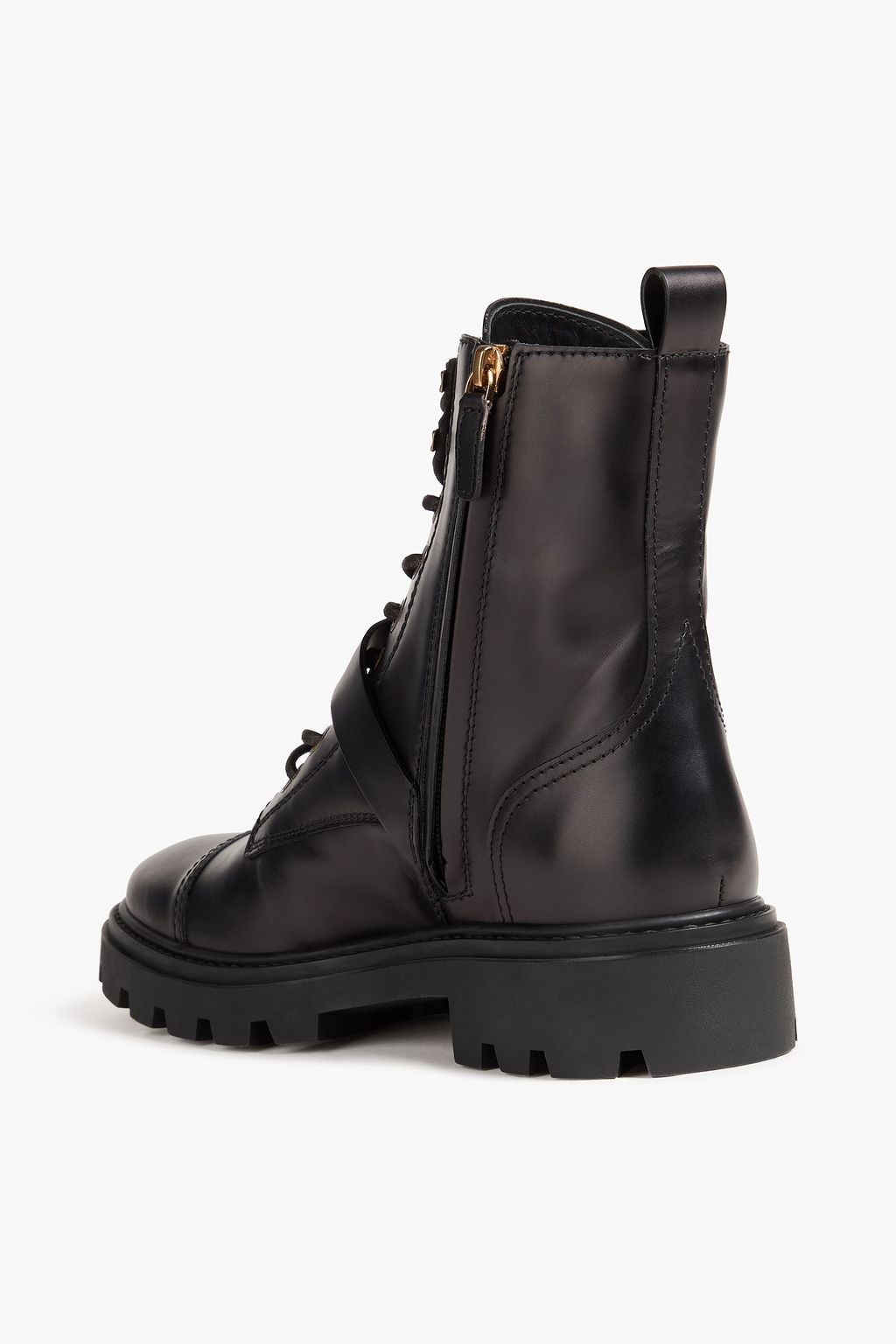 TOD'S بوت كومبات من الجلد مزوّد بإبزيم