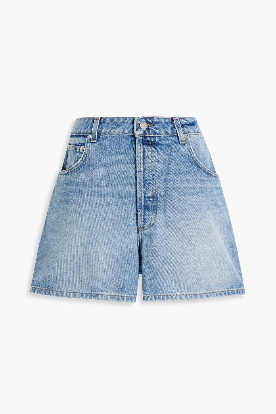 Eb Denim Scout Denim Shorts In Mid Denim