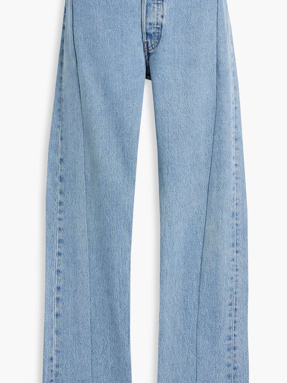 frayed mid-rise straight-leg jeans