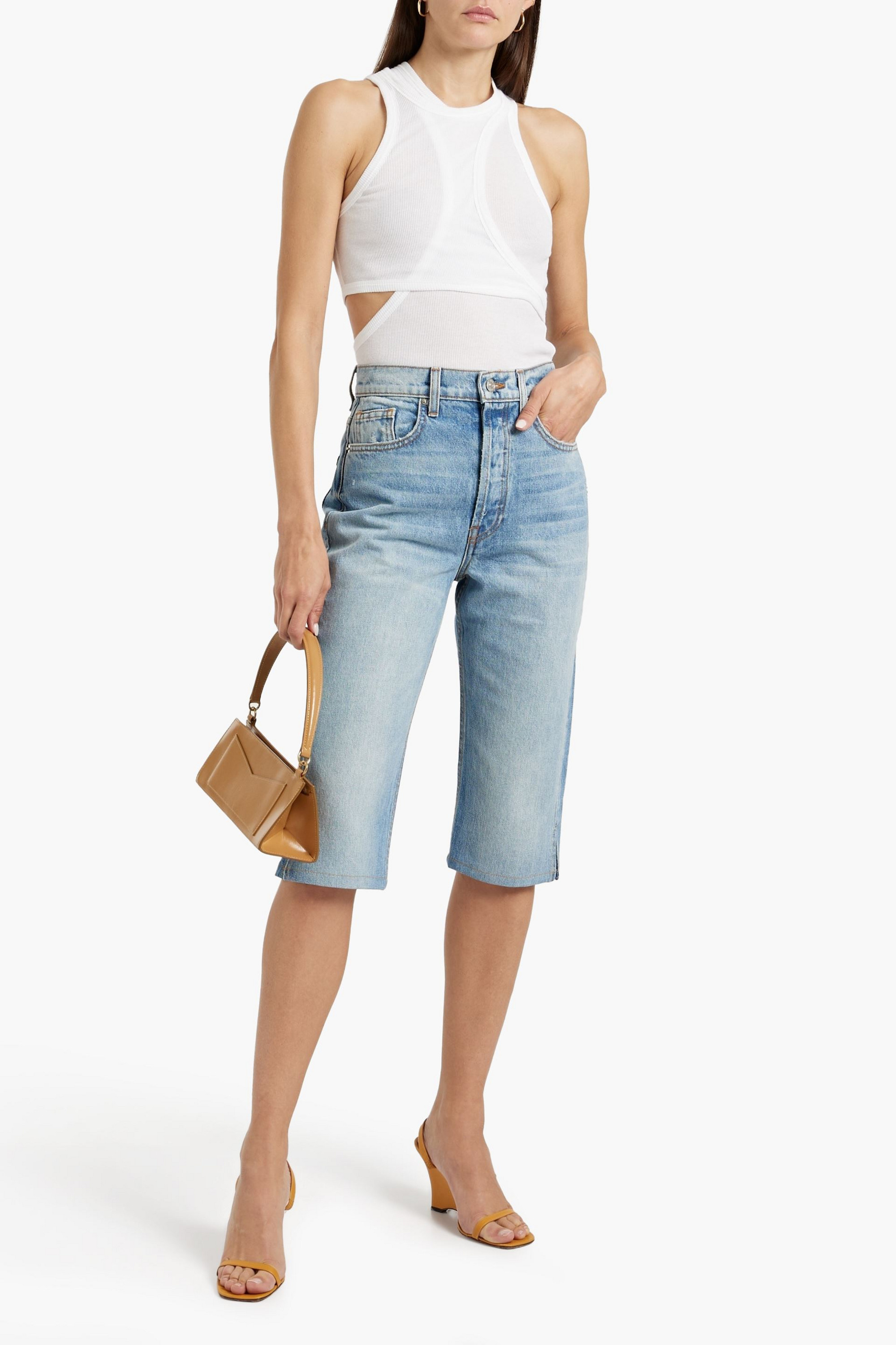 EB Denim Chiara distressed denim shorts