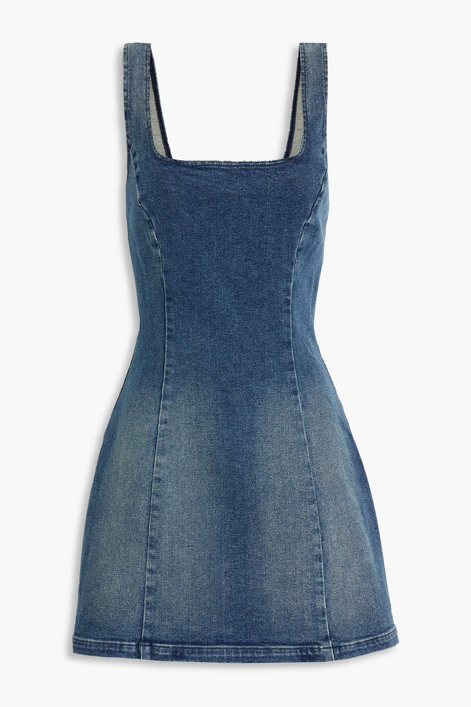 Shop Eb Denim Devan Denim Mini Dress In Dark Denim