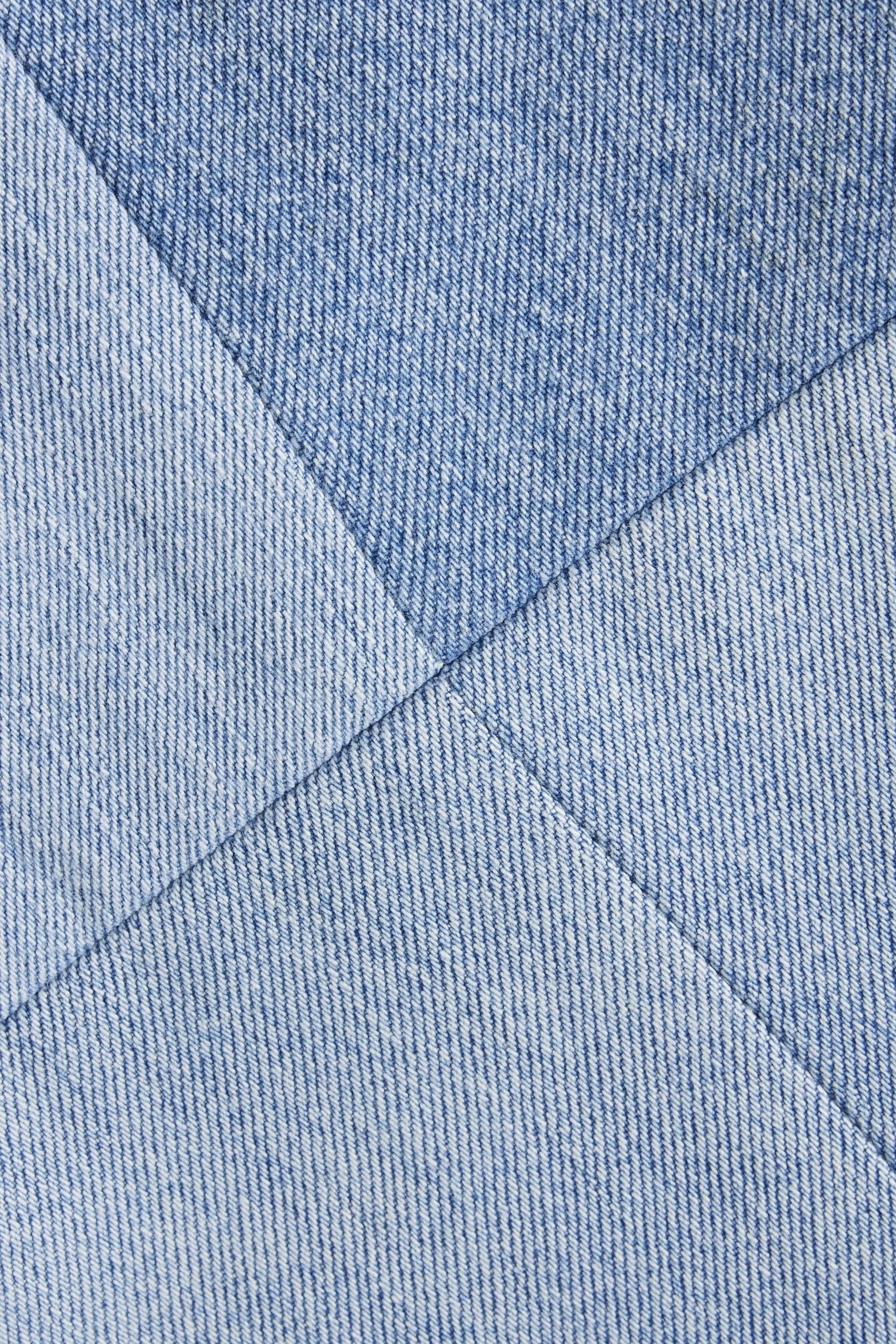 EB Denim Asymmetric patchwork denim skirt