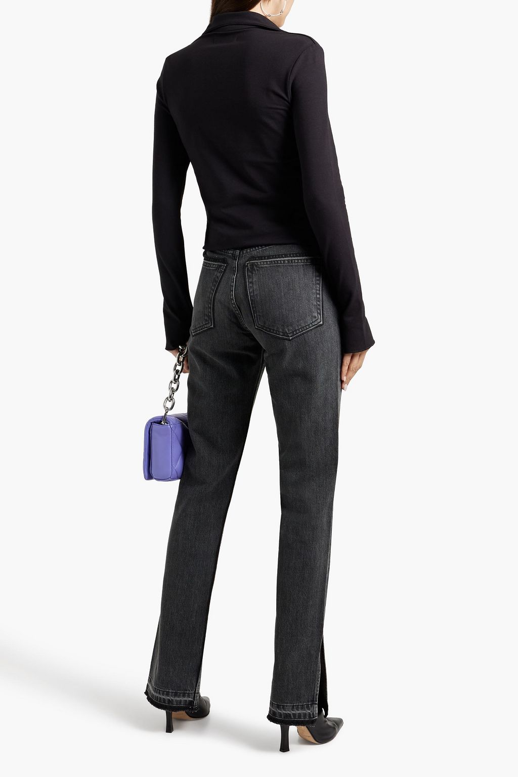 EB DENIM Unraveled Two high-rise straight-leg jeans