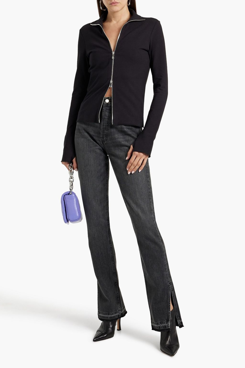 EB DENIM Unraveled Two high-rise straight-leg jeans