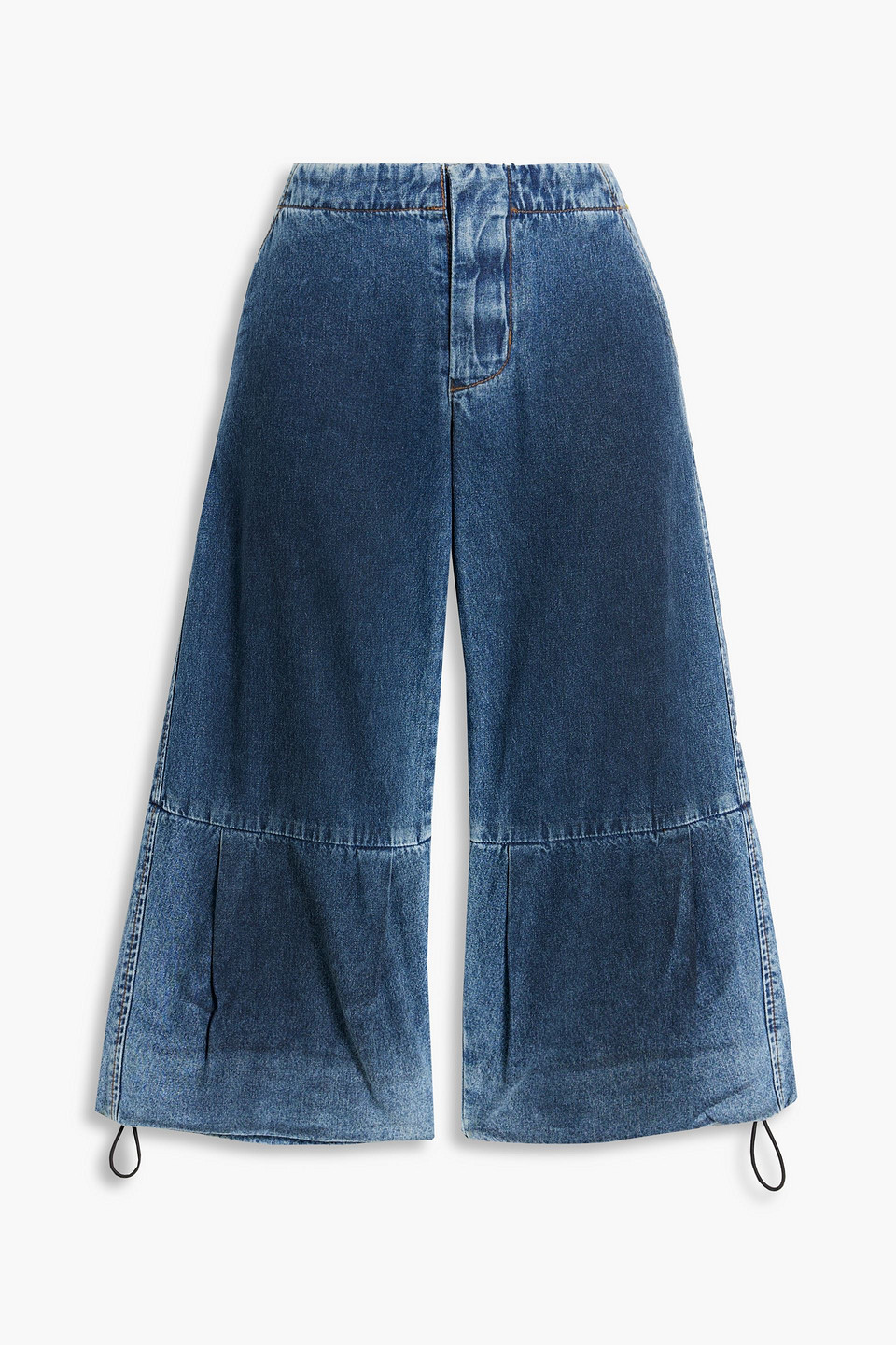 eb denim - audrey cropped low-rise wide-leg jeans - blue - 26
