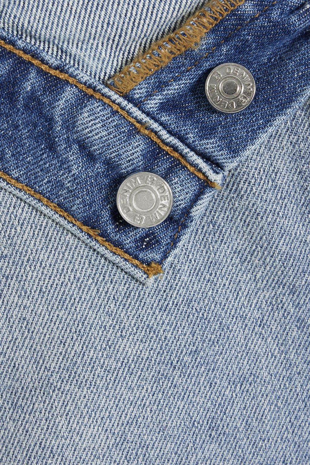EB DENIM Madison embellished faded denim mini skirt