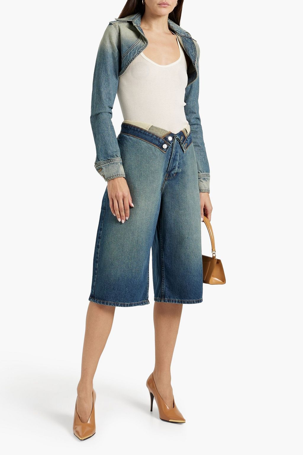 EB DENIM Faded denim bolero