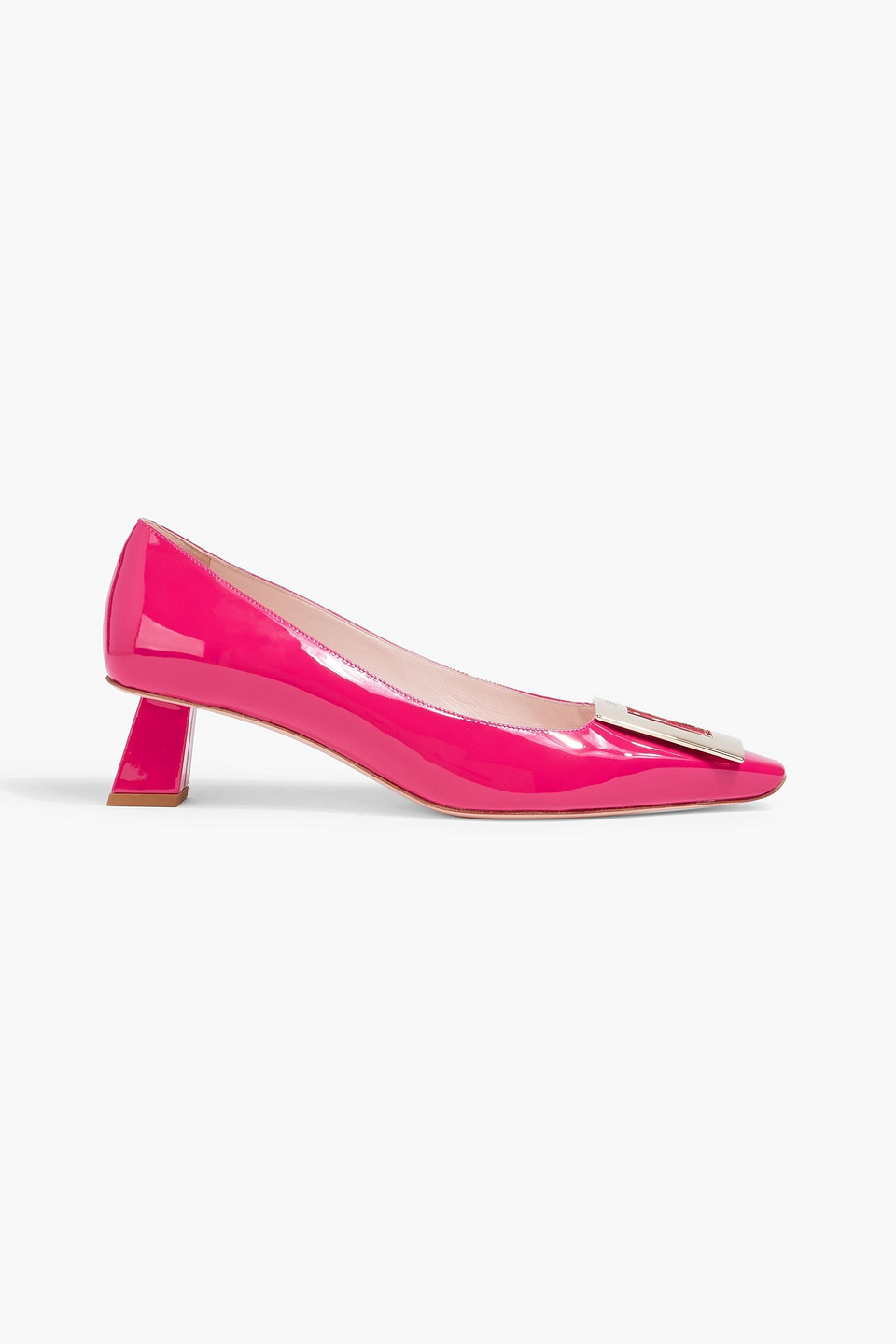 Roger Vivier Buckle-embellished Patent-leather Pumps In Fuchsia