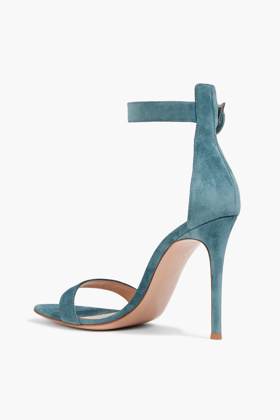 Shop Gianvito Rossi Portofino 105 Suede Sandals In Slate Blue
