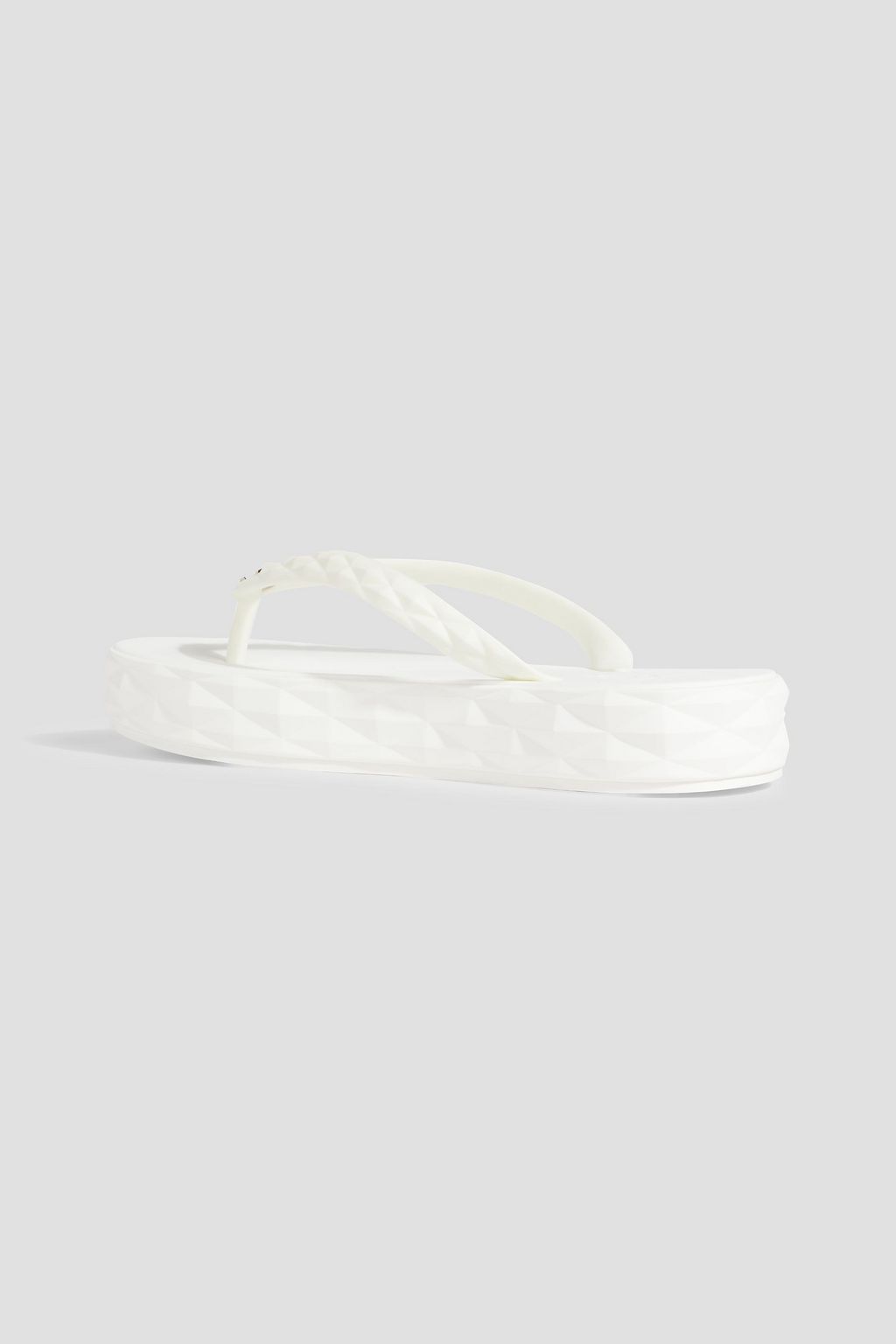 JIMMY CHOO Diamond embossed rubber platform flip flops