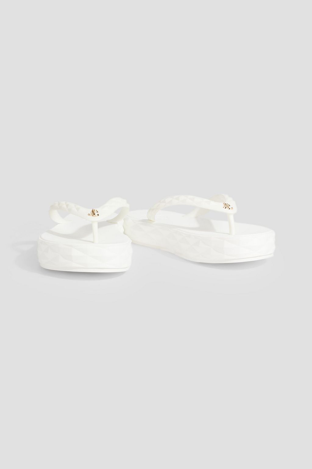 JIMMY CHOO Diamond embossed rubber platform flip flops