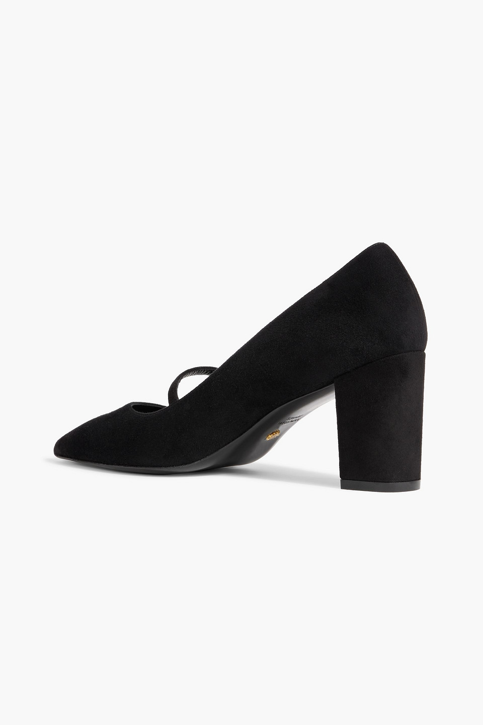Shop Stuart Weitzman Sw 75 Suede Mary Jane Pumps In Schwarz