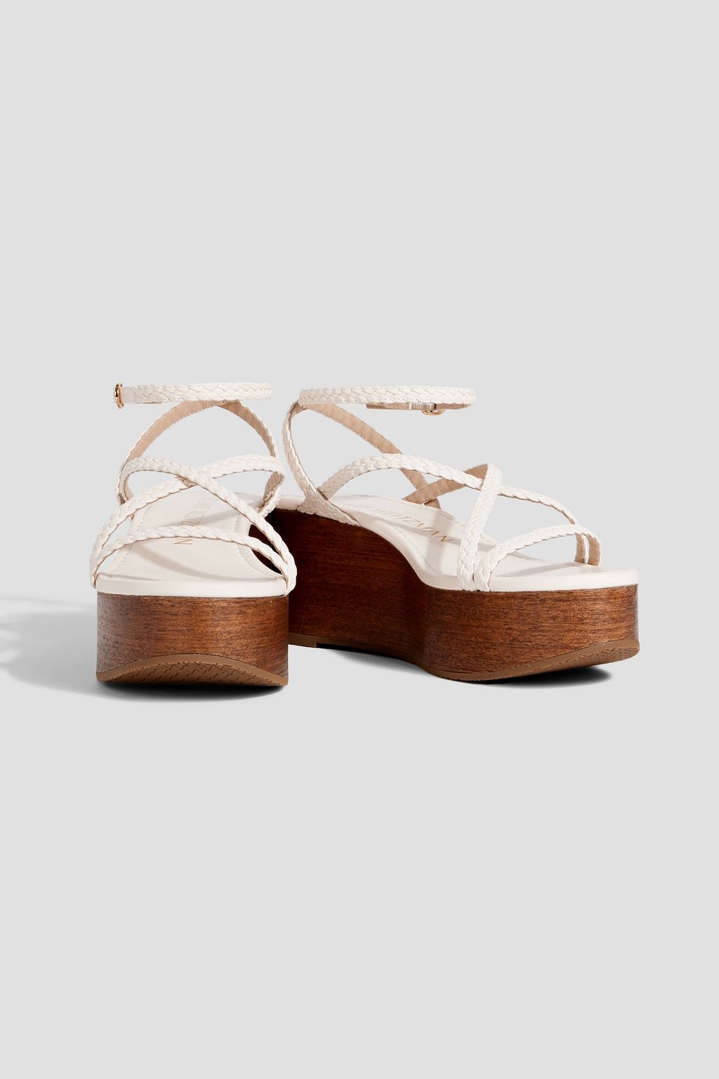 STUART WEITZMAN Wovette braided leather platform sandals