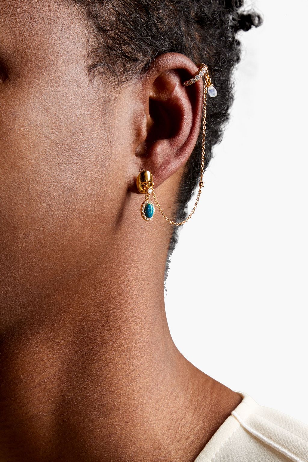 ZIMMERMANN Gold-tone, crystal and stone ear cuff