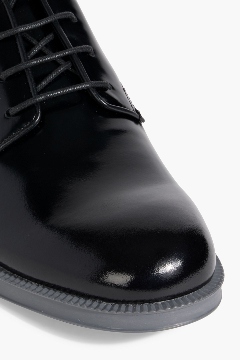 Tod's Color-block Glossed-leather Brogues In Black