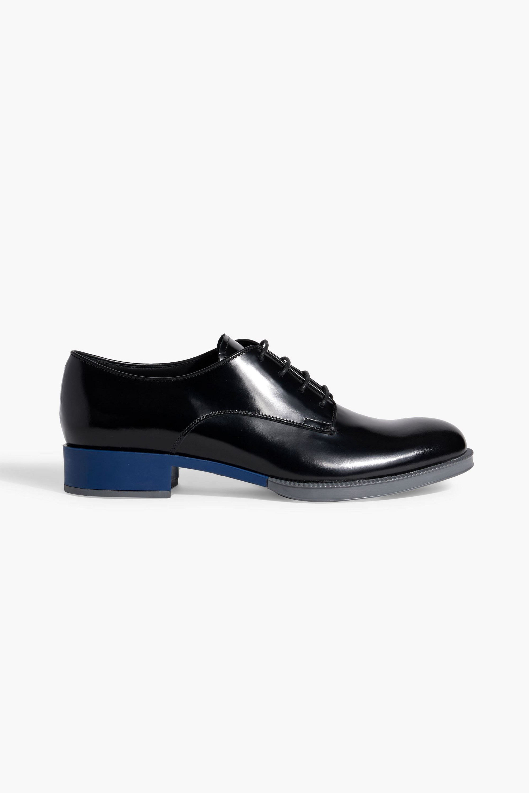 Tod's Color-block glossed-leather brogues