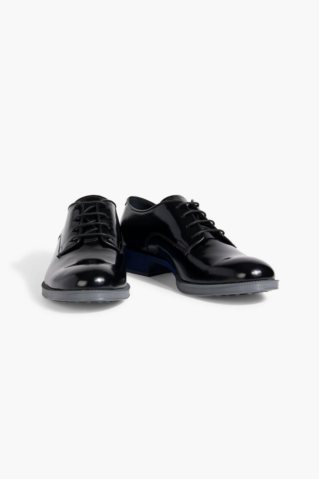 TOD'S Color-block glossed-leather brogues